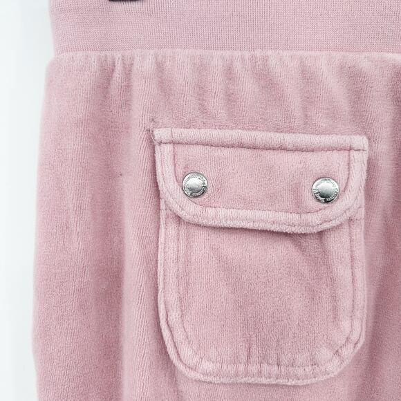 Juicy Couture Del Ray Pink Velour Flared Track Pants Y2K Icon Womens Size XS - Picture 11 of 11